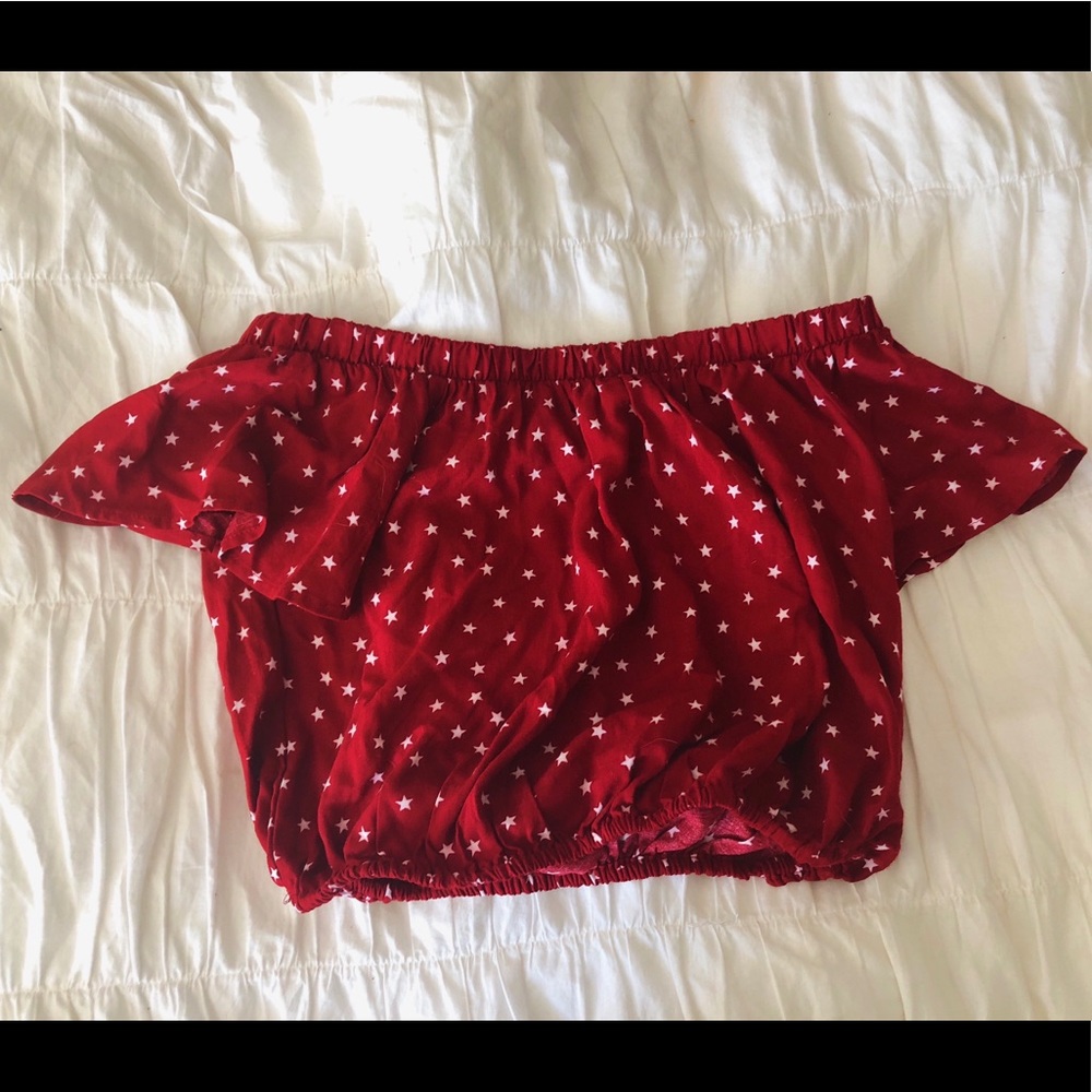Cropped off the shoulder blouse
